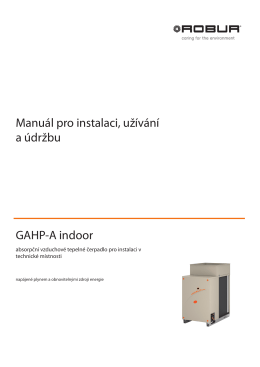 Manuál pro instalaci, užívání a údržbu GAHP
