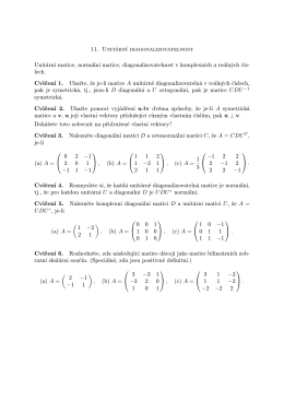 11. Unitární diagonalizovatelnost Unitární matice, normální