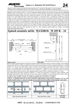 Způsob montáže mříže MAXIROL M 105 R – 24