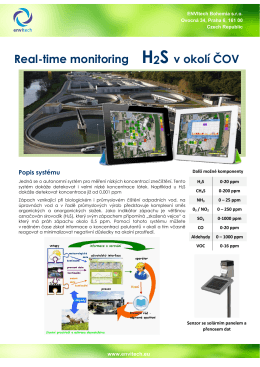Real-time monitoring H2S v okolí ČOV