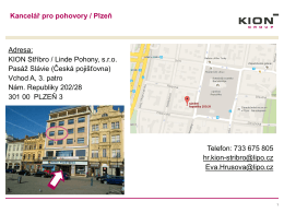 Adresa kanceláře pro pohovory v Plzni + mapa