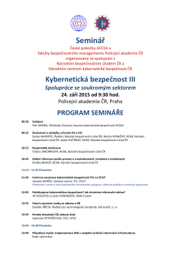 Seminář - CyberSecurity.cz