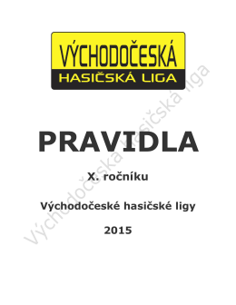Oficiální pravidla VČHL pro rok 2015
