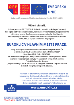 letáček akce "S Euroklíčem do zaměstnání v Praze"