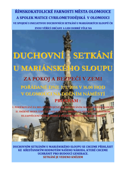 Duchovní setkání u mariánského sloupu v Olomouci