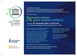 Slavnostní setkání k 70. výročí založení UNESCO