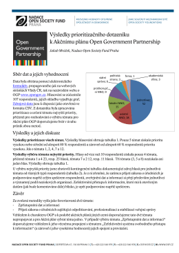 Výsledky prioritizačního dotazníku OGP