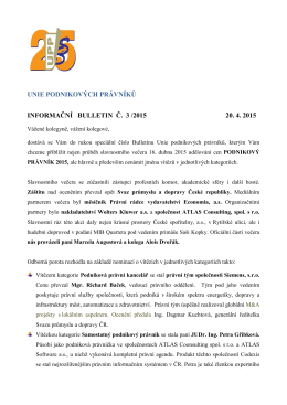 Informační Bulletin č. 3/2015 - Unie podnikových právníků ČR zs
