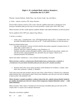 Zápis č. 41 z jednání Rady městyse Komárov, konaného dne 6.11