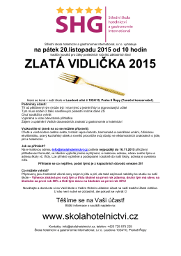 Zlata Vidlicka letak2015 - Střední škola hotelnictví a gastronomie