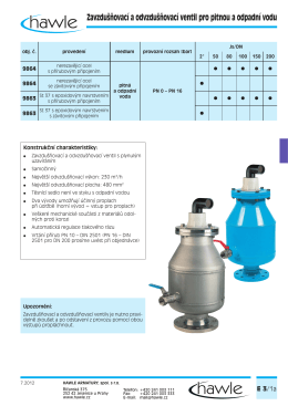 Zavzdušňovací a odvzdušňovací ventil pro pitnou a odpadní vodu