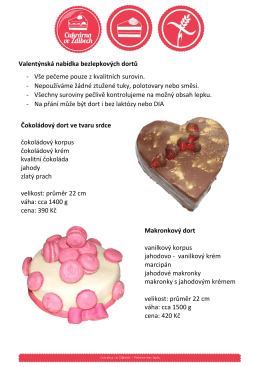 Valentýnská nabídka bezlepkových dortů
