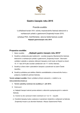 Pravidla - Gastrocasopis roku 2015