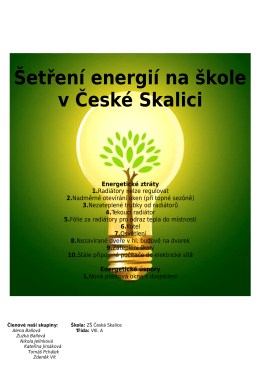 Šetření energií na škole v České Skalici