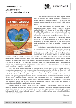 Článek z měsíčníku šumperského děkanátu Tam&Tam Duben 2015