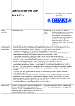 Certifikační schéma CIMA PCA 5-2015