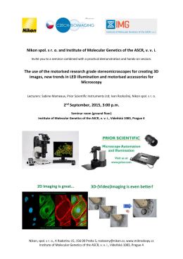 Nikon spol. s ro and Institute of Molecular Genetics of the ASCR, vvi