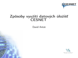 Způsoby využití datových úložišť CESNET