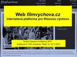 Web filmvychova.cz internetová platforma pro filmovou výchovu
