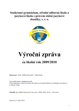 Vyroční zprává za rok 2009/2010