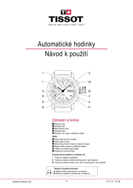 Automatické hodinky Návod k použití