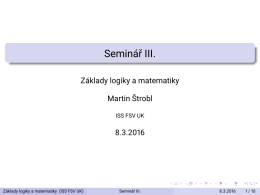 Seminár III. - Martin Štrobl