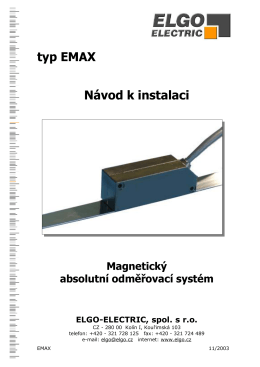 typ EMAX Návod k instalaci - ELGO