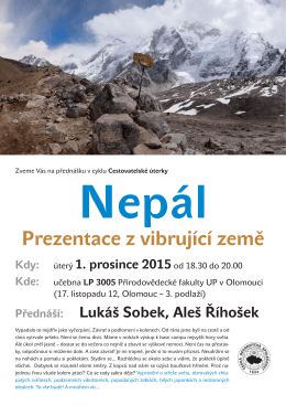 Nepál Prezentace z vibrující země