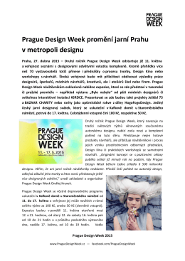 Prague Design Week promění jarní Prahu v metropoli designu