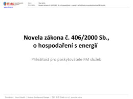 Novela zákona č. 406/2000 Sb., o hospodaření s energií