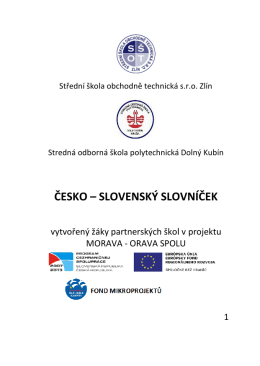 česko – slovenský slovníček - Střední škola obchodně technická