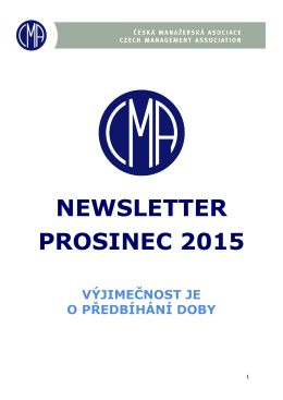 NEWSLETTER PROSINEC 2015 - Česká manažerská asociace