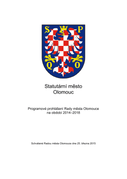 Programové prohlášení Rady města Olomouce na období 2014