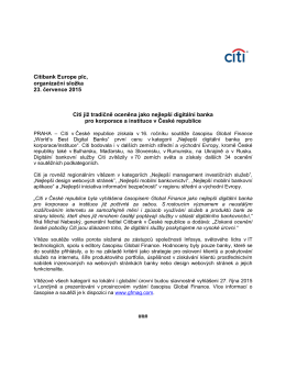 Citibank Europe plc, organizační složka 23. července 2015 Citi již