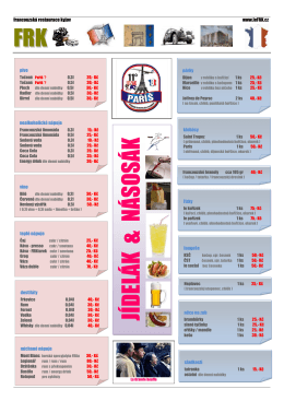 Jídelní a nápojový lístek - Francouzská restaurace Kyjov
