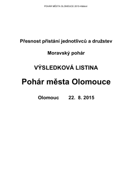 Pohár města Olomouce - Hanácký paraklub www.hanackyparaklub.cz