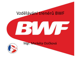 Vzdělávání trenérů BWF