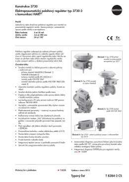 Typový list T 8384-3 CS Konstrukce 3730 Elektropneumatický