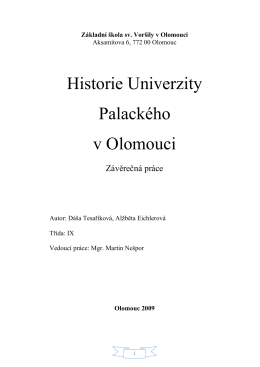 Historie Univerzity Palackého v Olomouci