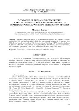 Catalogue of the PalaearCtiC sPeCies of the Rhamphomyia