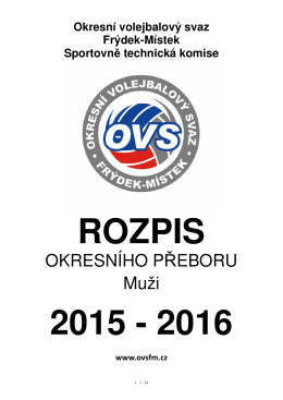 Rozpis OP muži 2015-16 - Okresní volejbalový svaz Frýdek