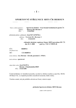Beroun Střelnice SBTS - provozní řád 2015