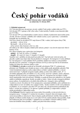 Český pohár vodáků - pravidla 2015