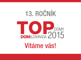 Výsledky TOP DOMY 2015