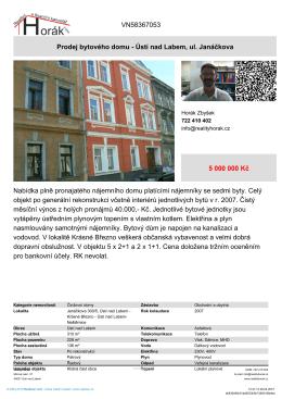 Prodej bytového domu - Ústí nad Labem, ul. Janáčkova