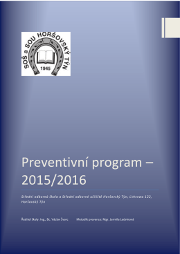 Preventivní program – 2015/2016