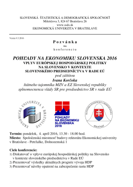 Pozvánka na konferenciu - Slovenská štatistická a demografická