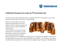 Uddeholm Denmark investuje do PVD povlakování