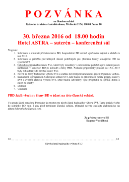 POZV Á NKA - Bytové družstvo vlastníků domu Přetlucká 2154/1