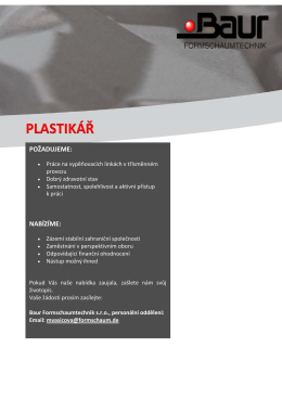 plastikář - Baur Formschaumtechnik